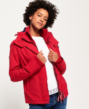 Superdry Pop Cipzár Hooded Arctic SD-Windcheater Női Kabát Piros/Sötétkék | AVZOY8576